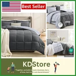 Elegant Twin Comforter Set Reversible Grey & Light All-season. Fixed Price $55.99.