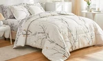 Uozzi Bed-in-a-bag All Season 7PC Comforter Sheet Set, Queen, Cream White Branch. Fixed Price $42.00.