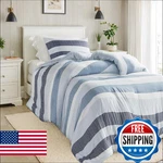 Regency Heights Twin Size Comforter Set 2 Pieces, Navy Blue Modern Striped Beddi. Fixed Price $85.86.