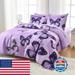 Artall Bag Full/queen Size 7 Pieces Purple Big Butterfly Bedding. Fixed Price $108.60.