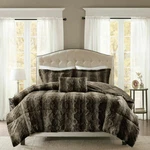 New! Cozy Chic Ultra Soft Luxury Plush Faux Fur Brown Grey Comforter Set. Fixed Price $158.32.