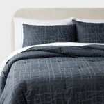 Threshold Comforter Set Cotton Jacquard Tonal Geometric, Blue, Full/queen. Fixed Price $27.19.