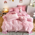 Chovy Faux Fur Plush Light Pink Comforter Sets Full/queen - Ultra Soft Shaggy. Fixed Price $87.85.