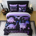 Jameswish 7 Piece Girls Dinosaur Comforter Set Queen Size Violet Dinonsaur Soft. Fixed Price $109.18.