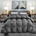 Luxurious King/california Goose Down Comforter, Unique Gray Pinch Pleat,.... Fixed Price $241.84.