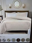 Madison Park Quebec Quilt Set-luxurious Damask Stitching Design, Cotton Filled. Fixed Price $45.00.