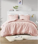 510 Design Phoebe Diamond Quilted Ruffle Edge 2-PC Comforter Set-blush-king. Fixed Price $45.95.