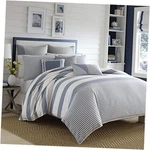 Nautica - Duvet Cover Set, Cotton Reversible Bedding With Queen Fairwater Blue. Fixed Price $149.80.