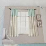 -= Lush One Panel Linen Button Cotton Blend 40" X 63" Blue White 16T006199. Fixed Price $17.09.