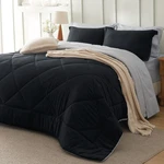 Dorm Room Bedding Set - Full Size 7 Piece Comforter With Sheets Black. Fixed Price $89.99.