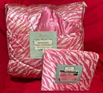 New Satin 4 Pc Pink Zebra Print Twin Reversible Comforter Sheet Bedding Set. Fixed Price $49.98.