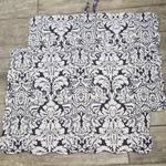 Set Of 2 Brylanehome Navy White Damask Quilted Standard Pillow Shams Back Ties. Fixed Price $18.00.