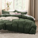 Bedsure Olive Green Duvet Cover King Size 3 Pieces Prewashed Cotton-like E.... Fixed Price $44.24.