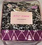 Betsey Johnson Lovely Lace Skulls Full Queen 4 Piece Comforter Set Throw. Fixed Price $124.99.