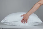 Queen Size Goose Feather Down Pillow 100% Cotton Stripe White Hotel Bedding. Fixed Price $30.00.