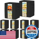 Spacetrove Clothes Storage Bags, 10-PACK Comforter Blanket Organizers, 80L Large. Fixed Price $61.59.