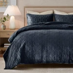 Madison Park Harper Quilt Set Velvet Casual Geometric Stitching Design Seaso,. Fixed Price $124.99.