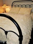 King Bed Ruffled Comforter Mcleland Design 3PC Quilt Shams Plush Fluffy Beige. Fixed Price $69.99.