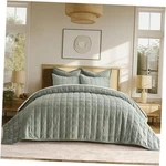 3 Pieces Luxurious Velvet Full/queen (92" 96") Double Box Stitch Sage Green. Fixed Price $91.33.