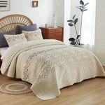 Floral Embroidered Quilt Set Bedding Reversible Farmhouse Bedspread Coverlet. Fixed Price $36.29.