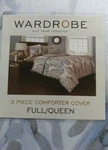 Duvet Comforter Cover 3 Pc Set F/q Paloma By Baltic Linen Gray Blue Feathers. Fixed Price $24.99.