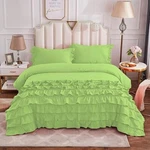 Victorian Style Ruffles Cotton Duvet Cover Set Bedding Bedskirt With Pillow. Fixed Price $140.00.