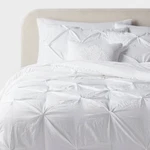 8PC Queen Pinch Pleat Comforter And Sheet Set White - Threshold. Fixed Price $39.99.