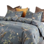 Wake In Cloud - Floral Comforter Set, Birds Flowers Leaves And Branches Patte.... Fixed Price $121.62.