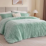 Intelligent Design Malea Shaggy Comforter Set Full/queen Aqua Faux Fur BED78. Fixed Price $124.00.