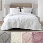 Chezmoi Collection 3-PIECE Soft Washed Microfiber Diamond Ruffled Comforter Set. Fixed Price $49.99.