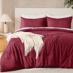 Andency Burgundy Twin Xl Size Comforter Set, 2 Pieces Boho Solid Modern Bedding. Fixed Price $53.93.