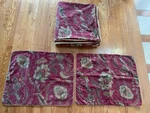 Vintage Charisma By Fieldcrest Velvet Duvet + 2 Shams Red Gold Green Queen Size. Fixed Price $165.00.