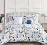 Floral Print King Cotton Comforter Set, Oversized Five Piece Bedding Include. Fixed Price $158.99.