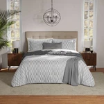 Mainstays Check 5-PIECE Soft Silver Comforter Set, Full/queen, Polyester. Fixed Price $60.00.