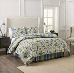 Waverly Imperial Dress Porcelain Jacobean Floral Queen Comforter Skirt Shams Set. Fixed Price $89.99.
