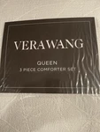 Vera Wang Comforter Set 96" X 92" Solid Color Queen Cotton Blend White (3-PCS). Fixed Price $87.00.