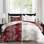 Flysheep Burgundy Red Botanical Christmas Comforter Set Queen Full Size, And. Fixed Price $42.86.