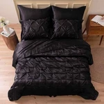 Mr&hm Black Satin Comforter, Pillow Cases, Shams And Sheets Set-cali King- 7 Pcs. Fixed Price $45.00.