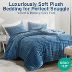 Plush Bedding Reverse Lightweight Velvet Comforter Set Queen King 3PIECE. Fixed Price $79.99.