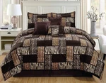 Grandlinen 7 Piece King Size Dark Brown Black Animal Print Safari Comforter Set.. Fixed Price $24.59.