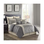 Stratford Park Silver/ivory Damask Patchwork California King Comforter Set, 8.... Fixed Price $168.77.