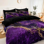 Black Gold Comforter Set Purple Marble Bedding Queen Size Stone. Fixed Price $117.99.