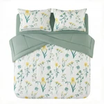 Mainstays All One Reversible Comforter And Sheet Set- 7 Piece, Queen, Golden. Fixed Price $47.95.