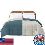 Modern Threads Down Alternative Reversible Comforter - Teal/beige Twin. Fixed Price $55.44.