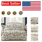 Luxurious White Bone King Size Reversible Quilt Set With Two Pillow Shams. Fixed Price $69.99.