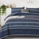 Navy Blue Comforter Set Queen, Reversible Boho Triangle Down Alternative. Fixed Price $52.99.