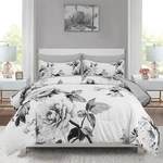 Drucon Grey Comforter Set Queen 7 Pieces Bed In Bag Botanical Floral.... Fixed Price $52.99.