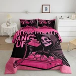 Sugar Skull Horror Phone Call Theme Comforter Set Queen Size. Fixed Price $59.99.