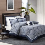 Madison Park Medina Comforter Set-casual Jacquar Damask Design All Season Cozy. Fixed Price $139.64.