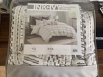 Ink+ivy Rhea Cotton Jacquard Comforter Mini Set, Size Queen - Ivory/charcoal. Fixed Price $90.00.